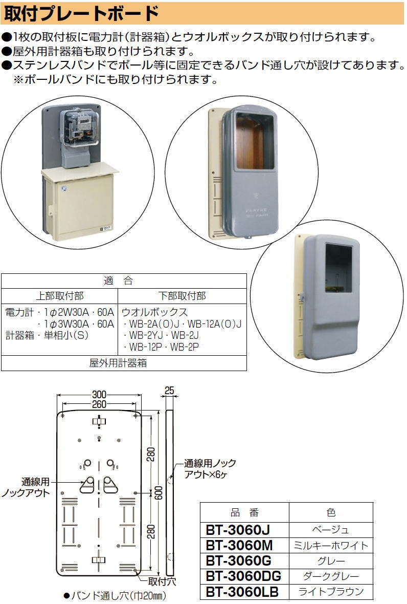 未来工業 取付プレートボード ミルキーホワイト BT-3060M MIRAI : bt