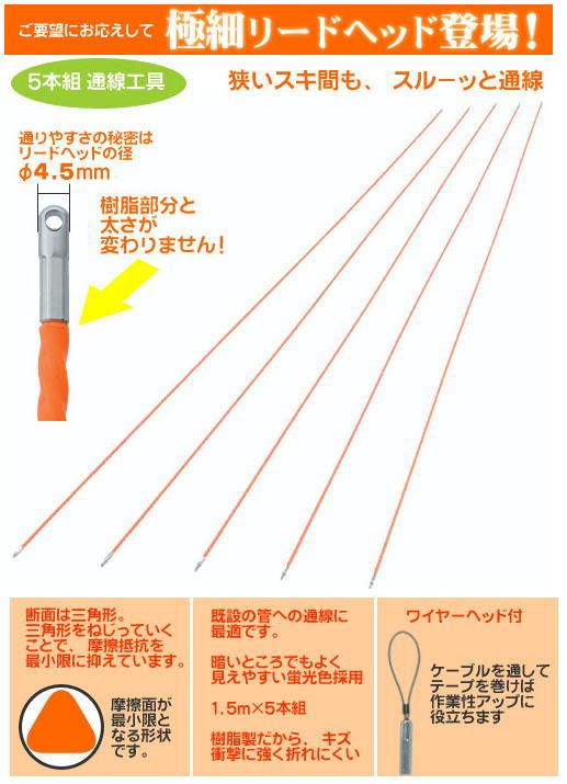 パステルオリーブ スルーラインジョイント(5本組通電工具) ワイヤー