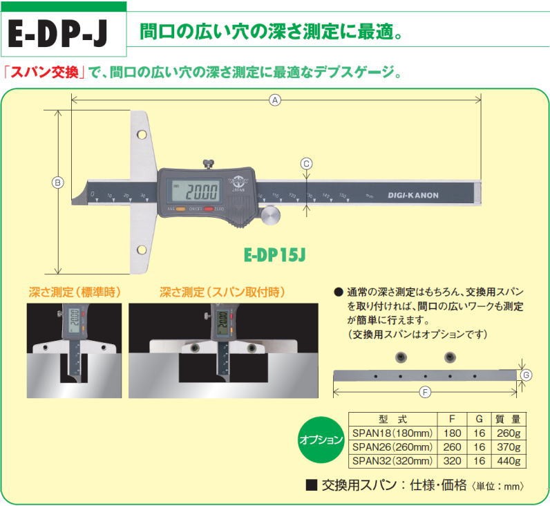 中村製作所 KANON E-DP15J デジタルデプスゲージ-