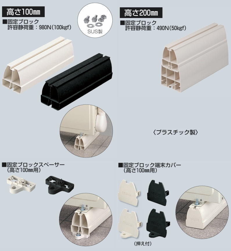 未来工業 固定ブロック 450mm 黒 1ヶ GKB-450K MIRAI : 創工館 - 通販