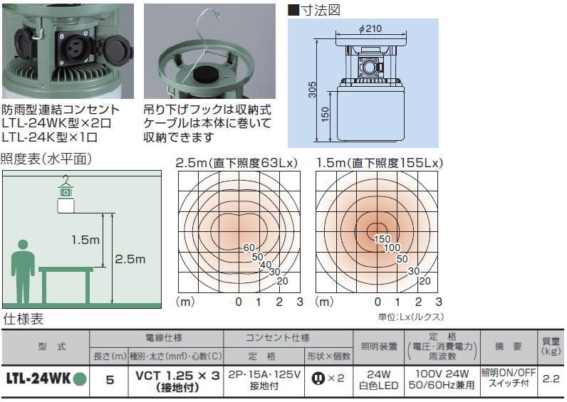 24W LED吊り下げ灯 LTL-24WK HATAYA ハタヤリミテッド : ltl-24wk