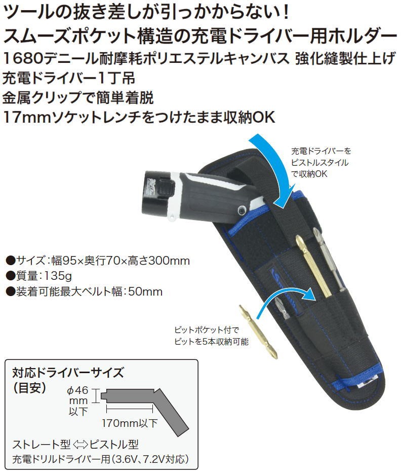 工具差し スムーズツールホルダー NDS-505MFB-KBB デンサン ジェフコム 充電ドライバー1丁吊 :NDS-505MFB-KBB-JE:創工館  - 通販 - Yahoo!ショッピング