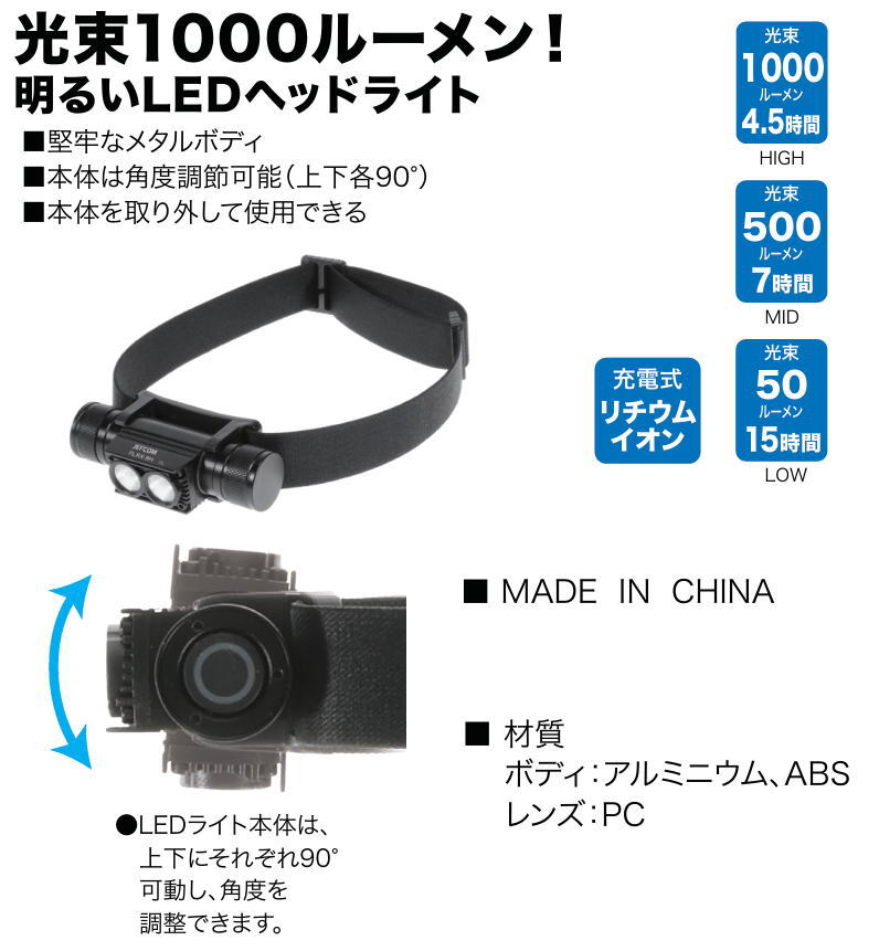 DENSAN（デンサン） LEDヘッドライト PLRX-9H ジェフコム : 創工館