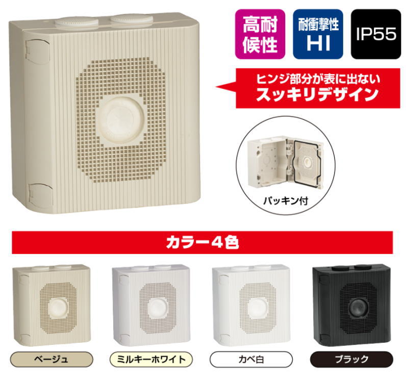 未来工業 カメラ取付デザインボックス ブラック PV4B-DF1407K 1