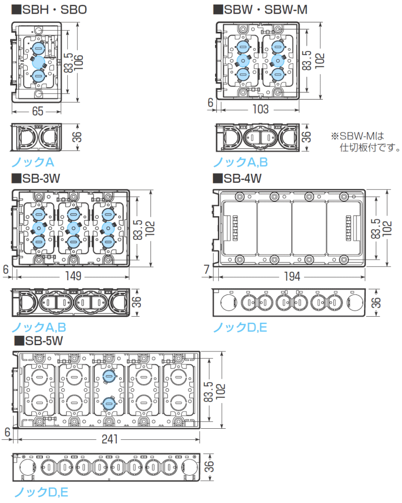 台付スライドボックス 4ヶ用 1ヶ SB-4W 未来工業 MIRAI : sb-4w-mirai