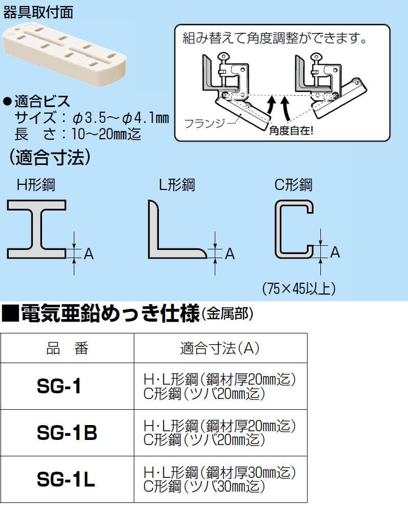 ビームラックル(H・L・C形鋼用) 10ヶ SG-1 未来工業 MIRAI SG1 : sg-1