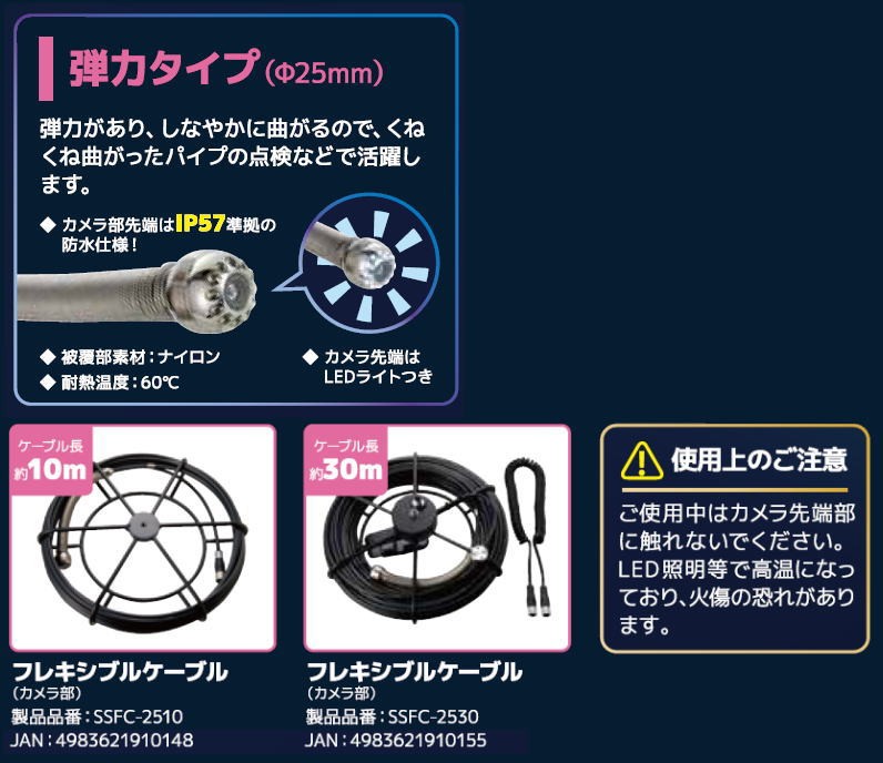 送関込 カスタム カメラケーブル(径5.5MM、長さ10M□ SSFC-5510 | www