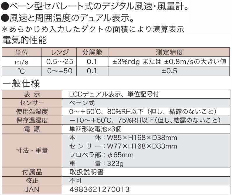 デジタル風速計 WS-01 カスタム CUSTOM WS01 : ws-01 : 創工館 - 通販