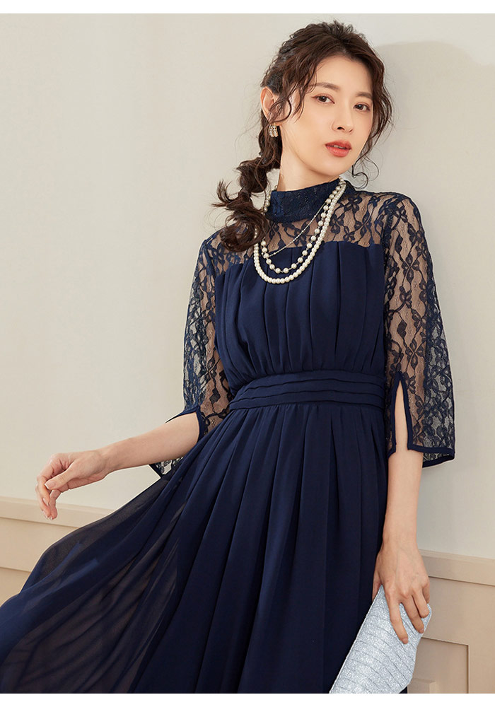 美品 AIMER パーティー ドレス ネイビー ワンピース 9号 M