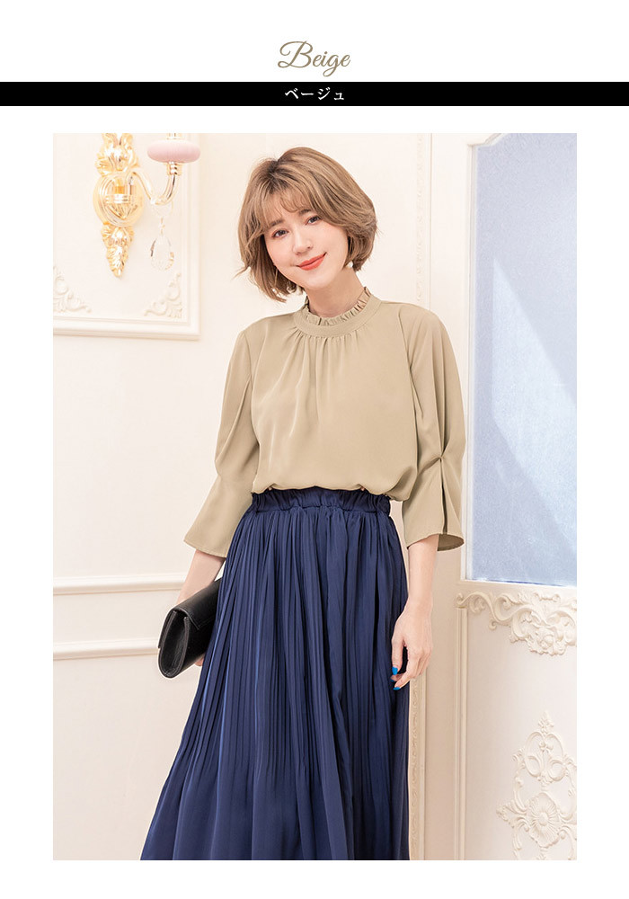 KOEISTORE ブラウス レディース 春 夏 春夏 紺 ブラウスシャツ 7