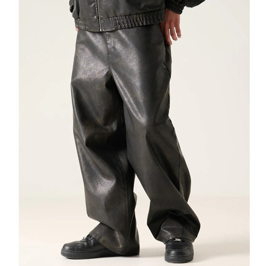 FUBU（フブ） フーブ フェイクレザー バギーパンツ FAUX LEATHER BUGGY