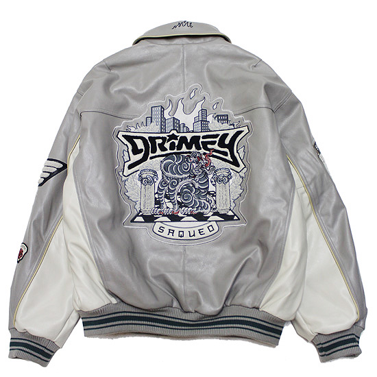 [美品/XL] ラムレザー キルティング レザージャケット 刺繍ワッペン GRIMEY（グライミー） PUレザージャケット DEEPER PU LEATHER JACKET