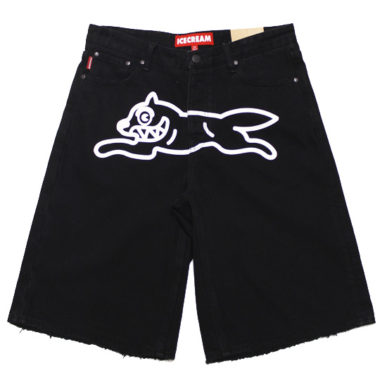 海外限定☆Icecream dog プリント デニムジーンズ ハーフパンツ ice089-1.jpg