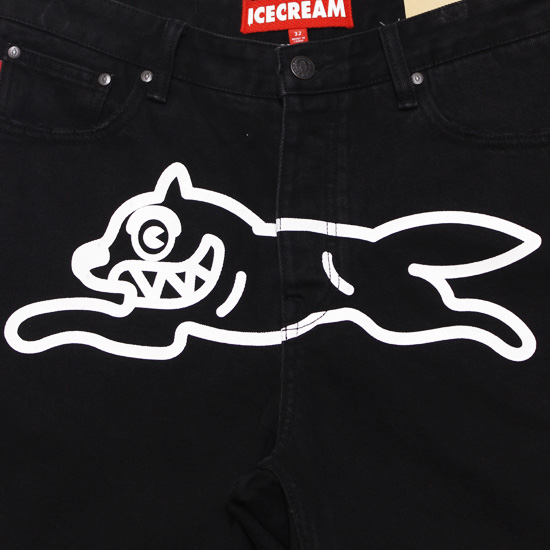 海外限定☆Icecream dog プリント デニムジーンズ ハーフパンツ ice089-1.jpg