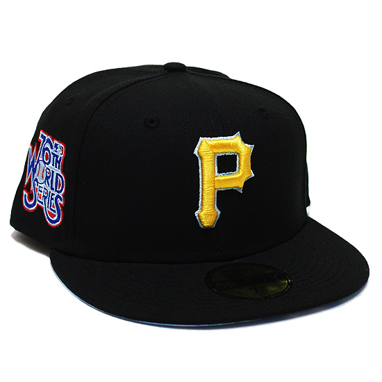 NEW ERA ニューエラ ピッツバーグ パイレーツ 5950 キャップ PITTSBURGH PIRATES CLOUD UNDER 59FIFTY  CAP ワールドシリーズ ロゴ刺繍 ブラック 黒