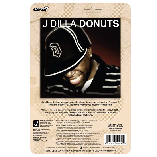 SUPER7 スーパー7 J DILLA ジェイディラ フィギュア REACTION FIGURES SUPER7 スーパー7 J DILLA ジェイディラ フィギュア REACTION FIGURES