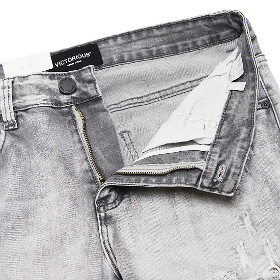 BEAMS ダメージリペア加工デニム ヴィンテージウォッシュジーンズ L 4size 】ヘビークラッシュサイドダメージブラックヴィンテージ