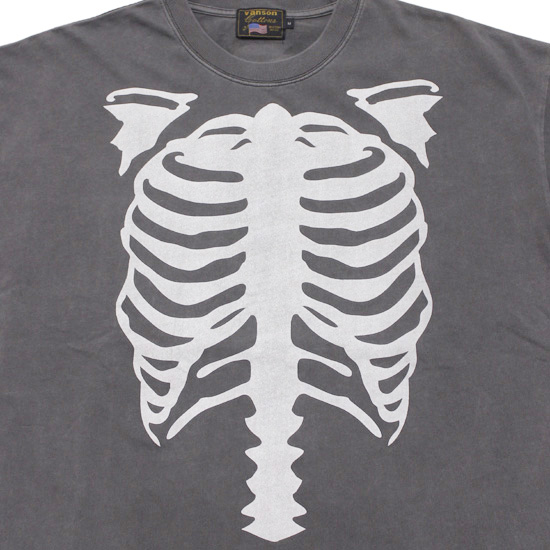 VANSON（バンソン） 半袖Tシャツ BONE PIGMENT DYED S/S TEE ワイド 