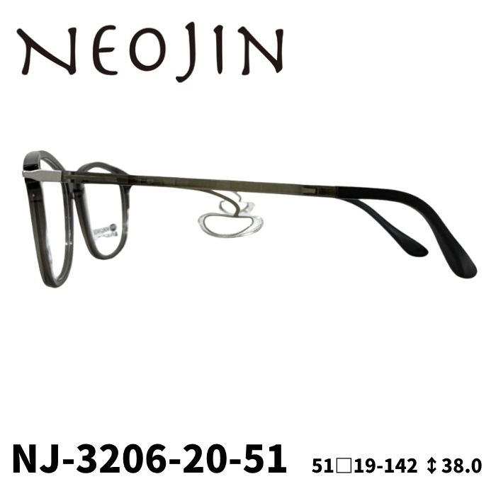 メガネフレーム／ネオジン] NEOJIN NJ3206 鼻パッドがないフレーム