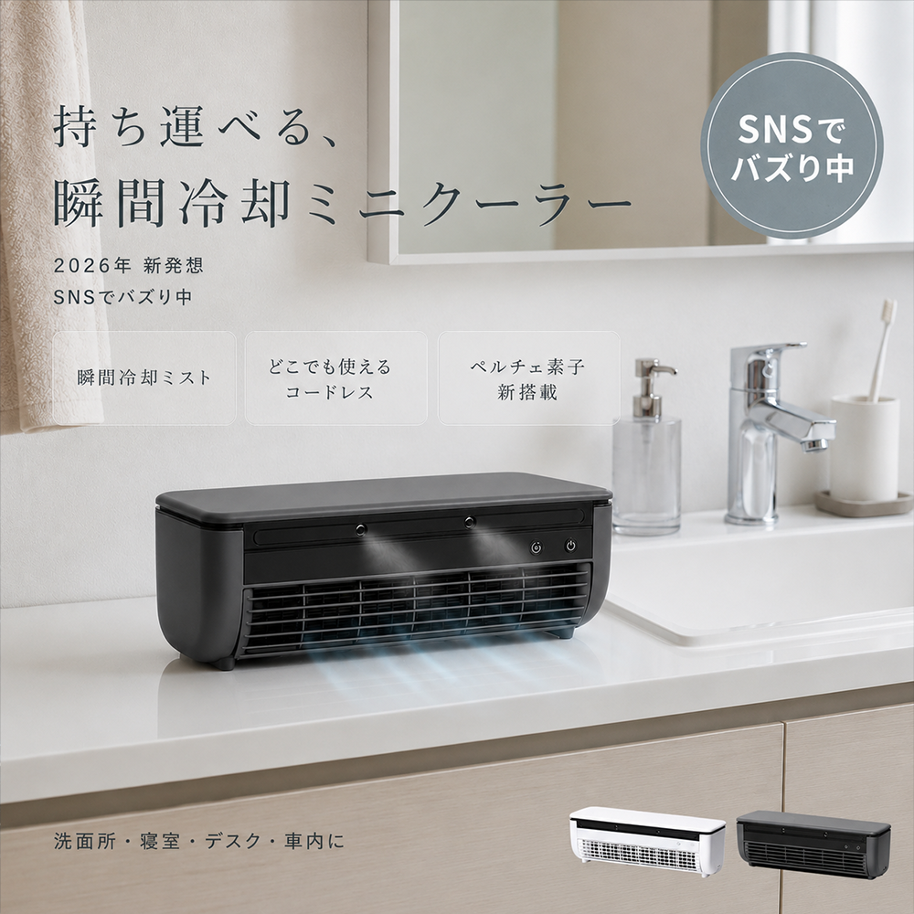 SNSで大バズり中！】 クールエアーミスト ポータブルエアコン