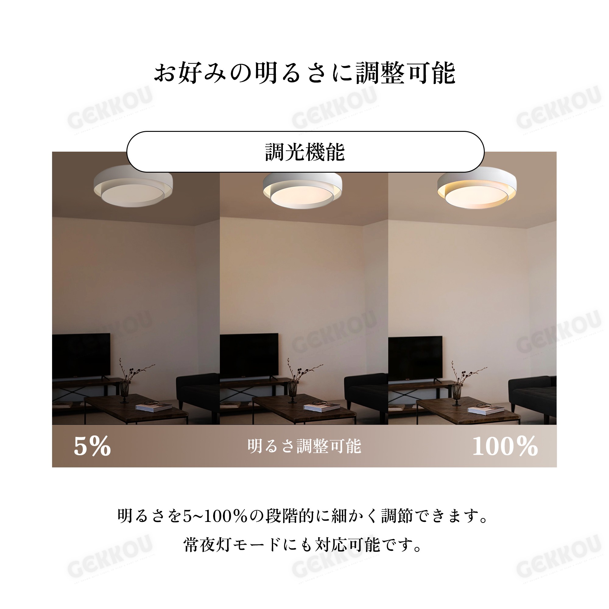 GEKKOU シーリングライト リビング 照明 LED おしゃれ 北欧 明るい 調