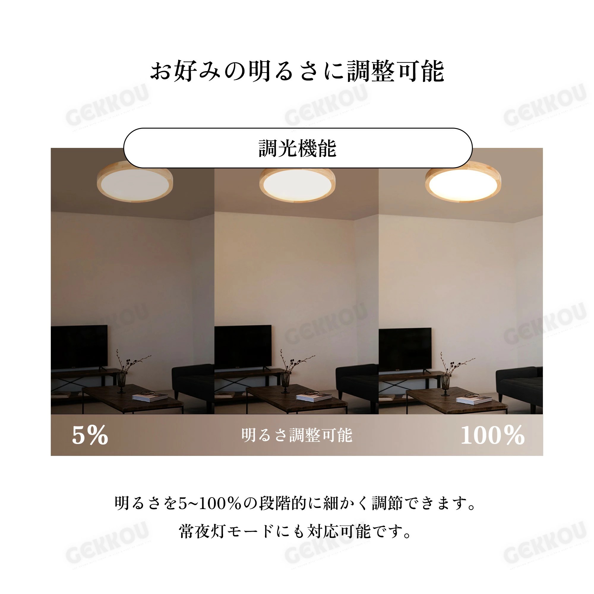GEKKOU シーリングライト リビング 照明 LED おしゃれ 北欧 明るい 調