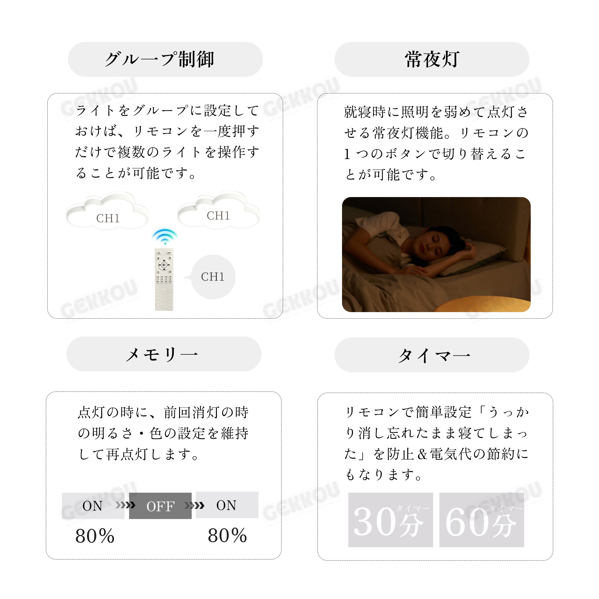 GEKKOU シーリングライト リビング 照明 LED おしゃれ 北欧 明るい 調