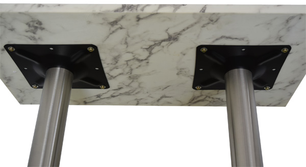 ボックステーブル 90x60cm SV脚 WH BK 大理石風柄 ラウンジ スナック