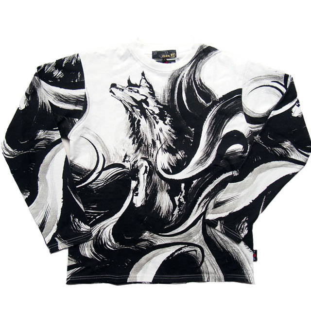 絡繰魂 和柄tシャツ 中塚×絡繰魂 墨絵 昇華転写プリントロンT 絡繰魂 和柄tシャツ 中塚×絡繰魂 墨絵 昇華転写プリントロンT