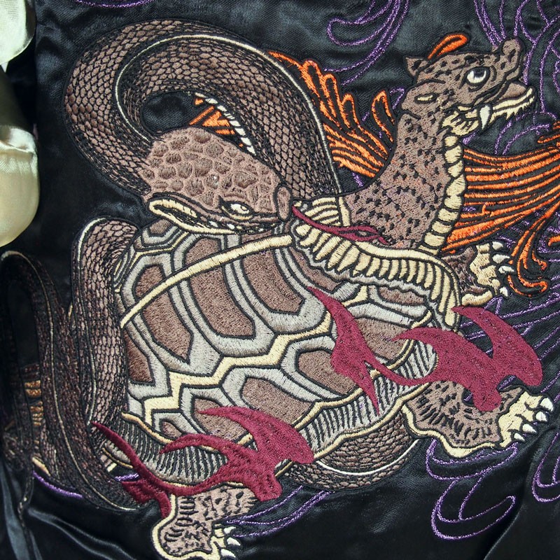 スカジャン メンズ レディース 絡繰魂 四神 刺繍 リバーシブル
