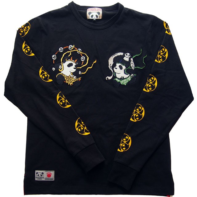 PANDIESTA JAPAN 和柄Tシャツ 長袖 tシャツ 風雷神ソウルロンT