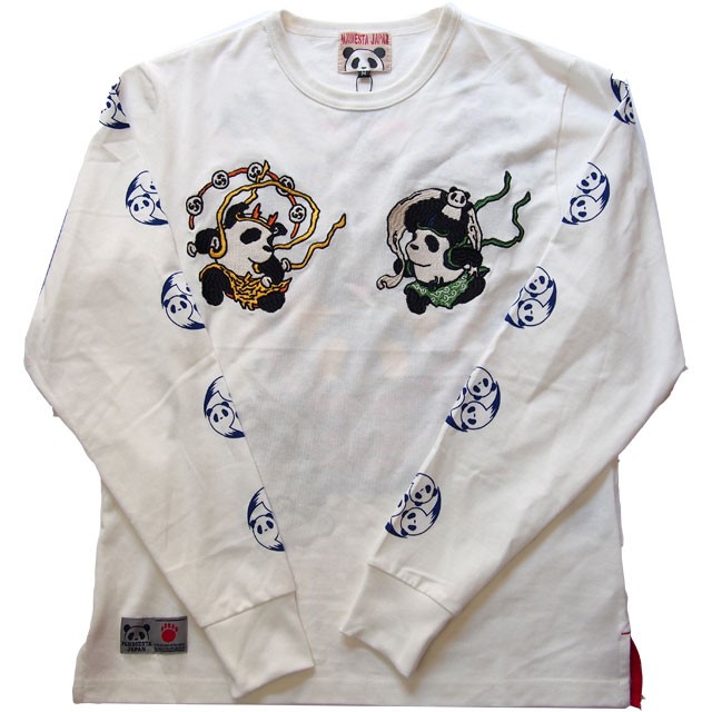 PANDIESTA JAPAN 和柄Tシャツ 長袖 tシャツ 風雷神ソウルロンT