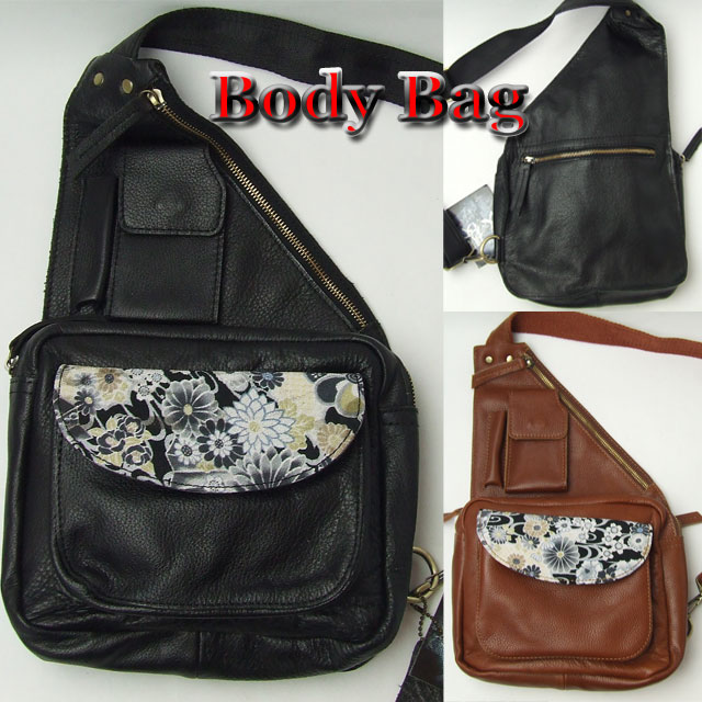 和柄 バッグ ボディ バッグ body bag 牛革 衣櫻 ころもざくら 鞄 黒 