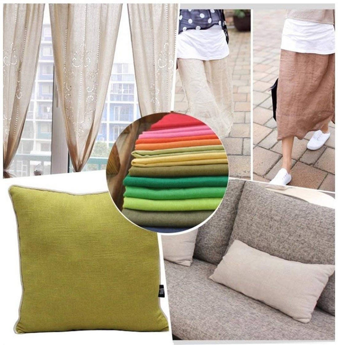 カラー 綿 麻 布 衣類用 無地 生地 ダークブラウン こげ茶色 幅1.5m×2m