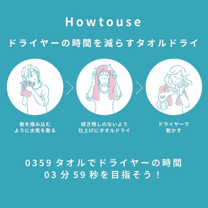 吸水性と使いやすさにこだわったヘアドライタオル