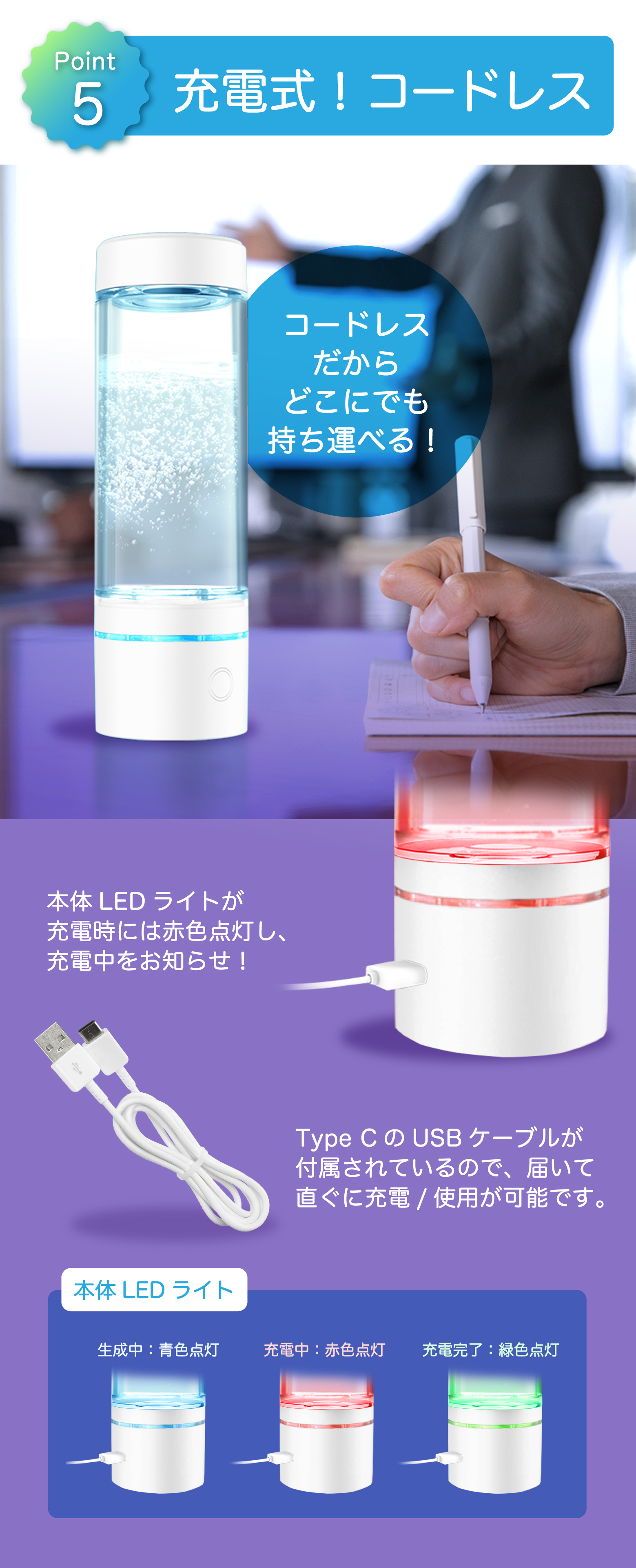 水素水生成器 水素水 生成器 高濃度 高濃度 ポータブル水素水生成器 SY