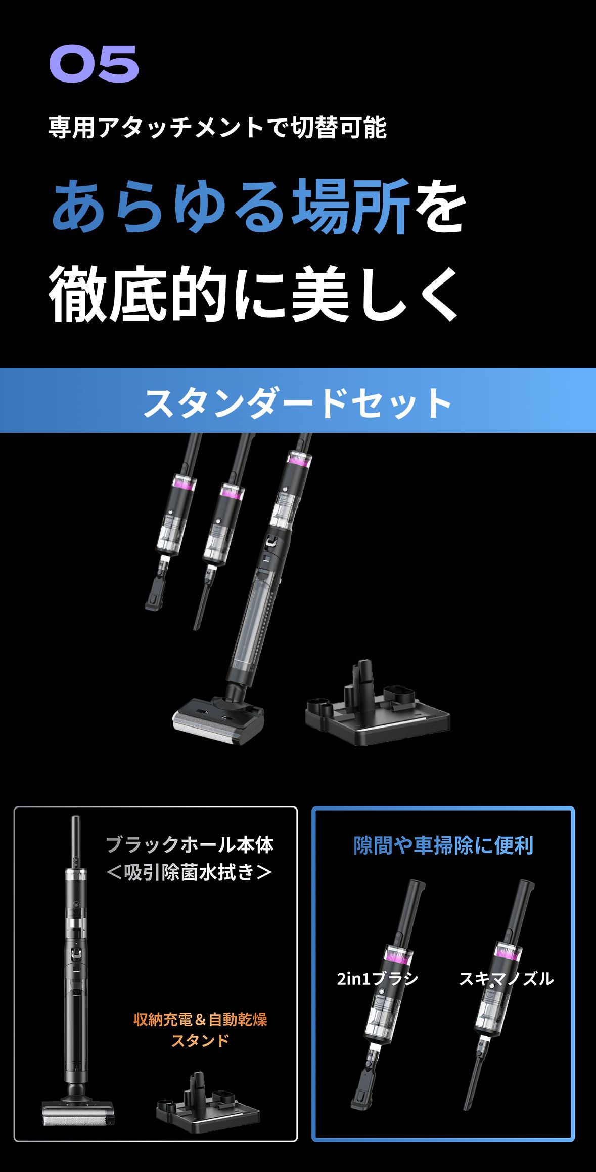 SOUYI（ソウイ） 掃除機 コードレス 強力吸引 ブラックホール掃除機