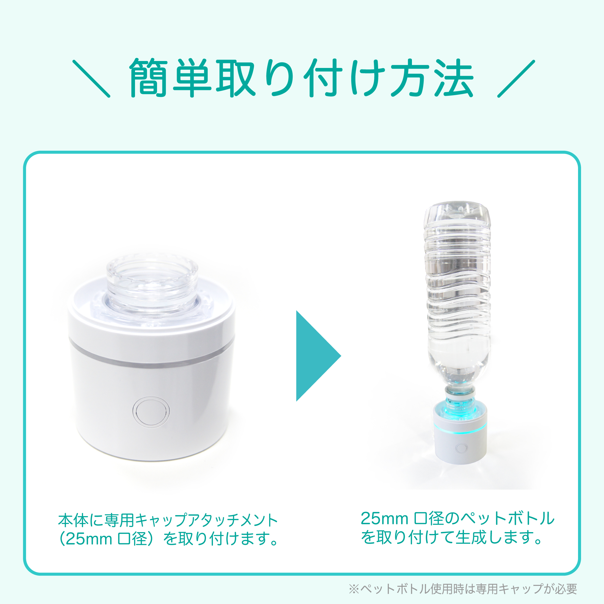 SOUYI（ソウイ） ポータブル水素生成器 25mmキャップ専用
