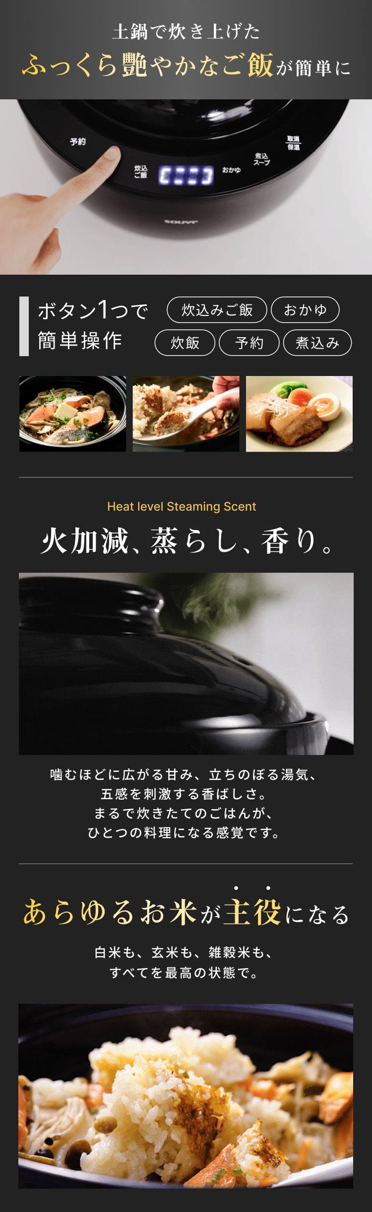 SOUYI（ソウイ） 土鍋炊飯器 4合炊き 土鍋ご飯 炊飯器 ご飯鍋 電気炊飯