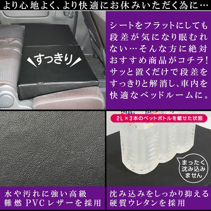 車中泊マット シートフラットクッション|車中泊グッズ 車中泊ベッド 段差解消マット 防災グッズ 隙間クッション エアーマット マットレス|Levolva 車中泊用品 関連画像3