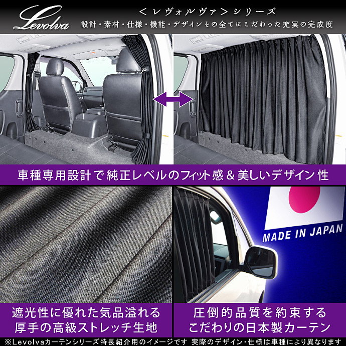 ハイエース 200系 スーパーGL標準ボディ 間仕切りカーテン|1型 2型 3型 4型 5型 6型 7型 8型 9型 アクセサリー サンシェード 車中泊|Levolva 車用カーテン 関連画像4