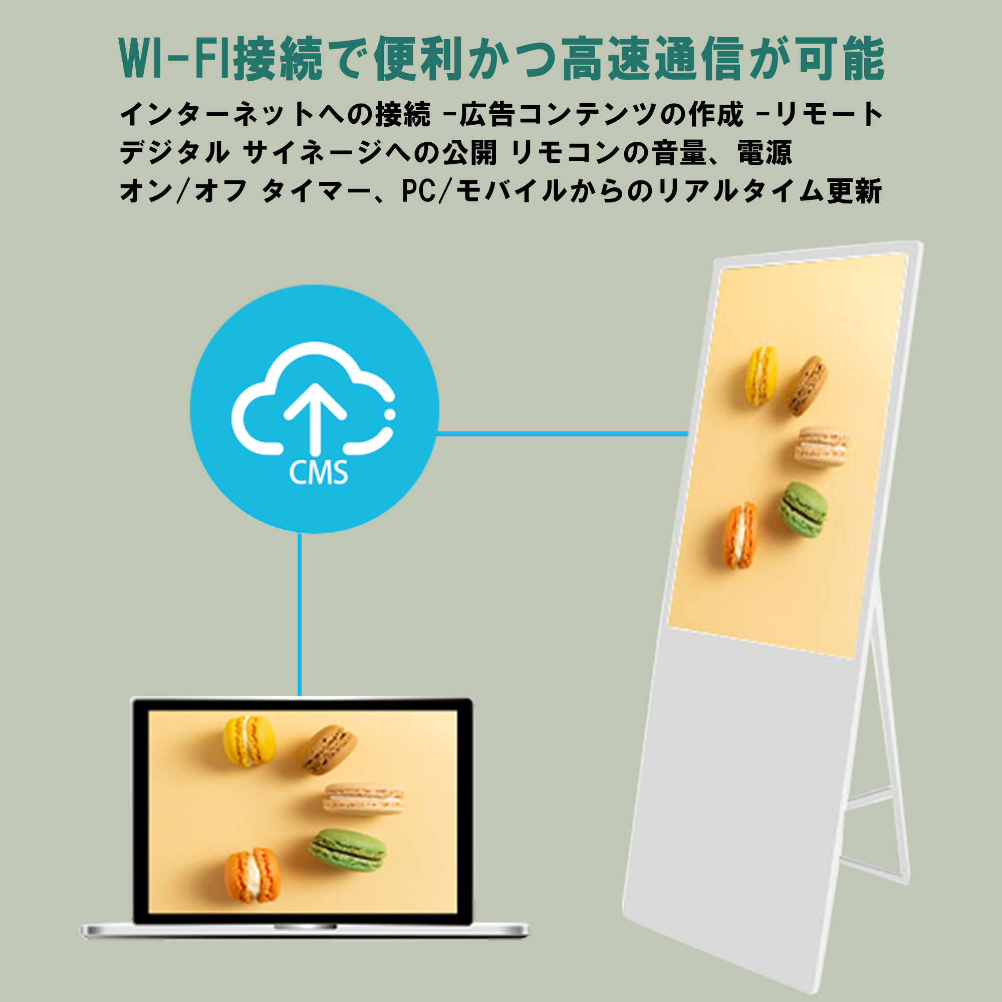 2023年モデル デジタルサイネージ WIFI 縦 32インチ 屋外 屋内 電子 