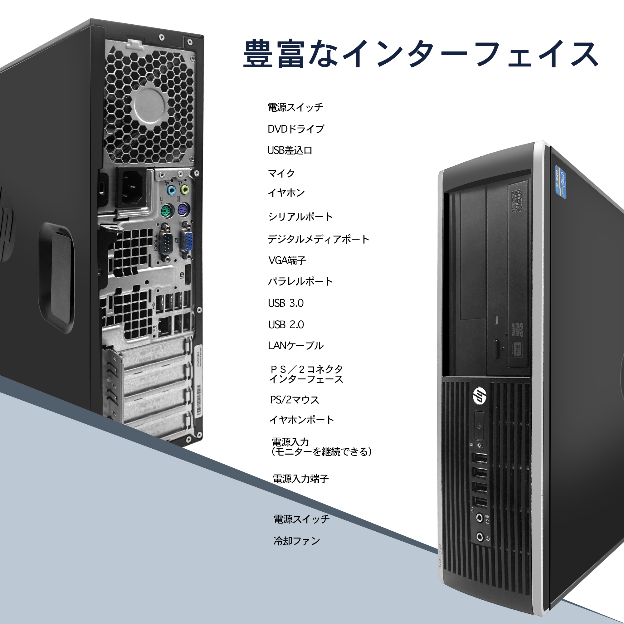 中古パソコン デスクトップパソコン WPS搭載 Win11搭載 HP大手メーカー第2世代Core i5 HP6300Pro メモリ4GB  SSD128GB 256GB キーボードとマウス無料付属 : hp1050 : VETESA - 通販 - Yahoo!ショッピング