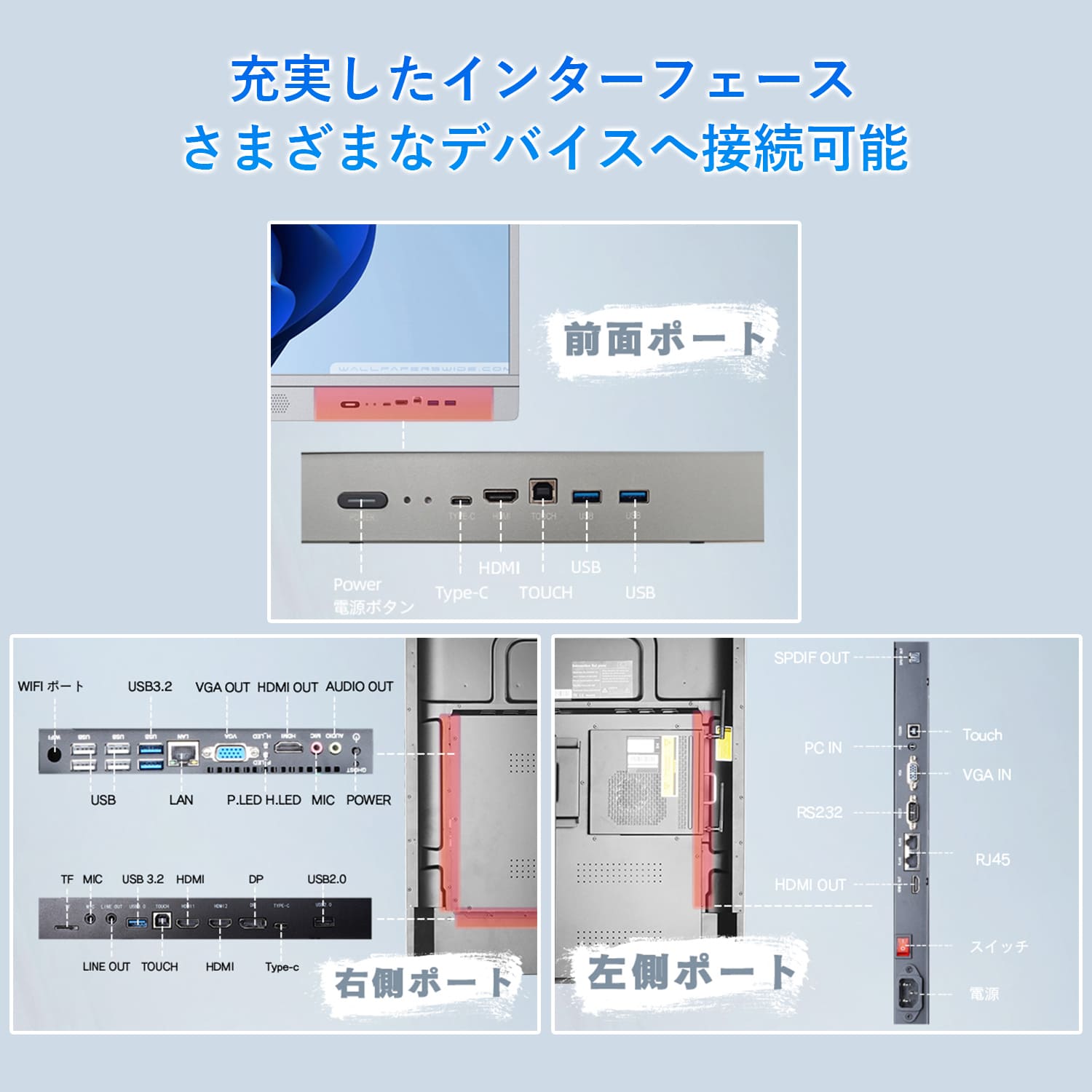 一体型デスクトップパソコン PC 新品 デュアルOS Windows11/Andoroid 55型 Core i5 8RAM 256ROM 大型ディスプレイ モニター アンチグレア爆買の画像