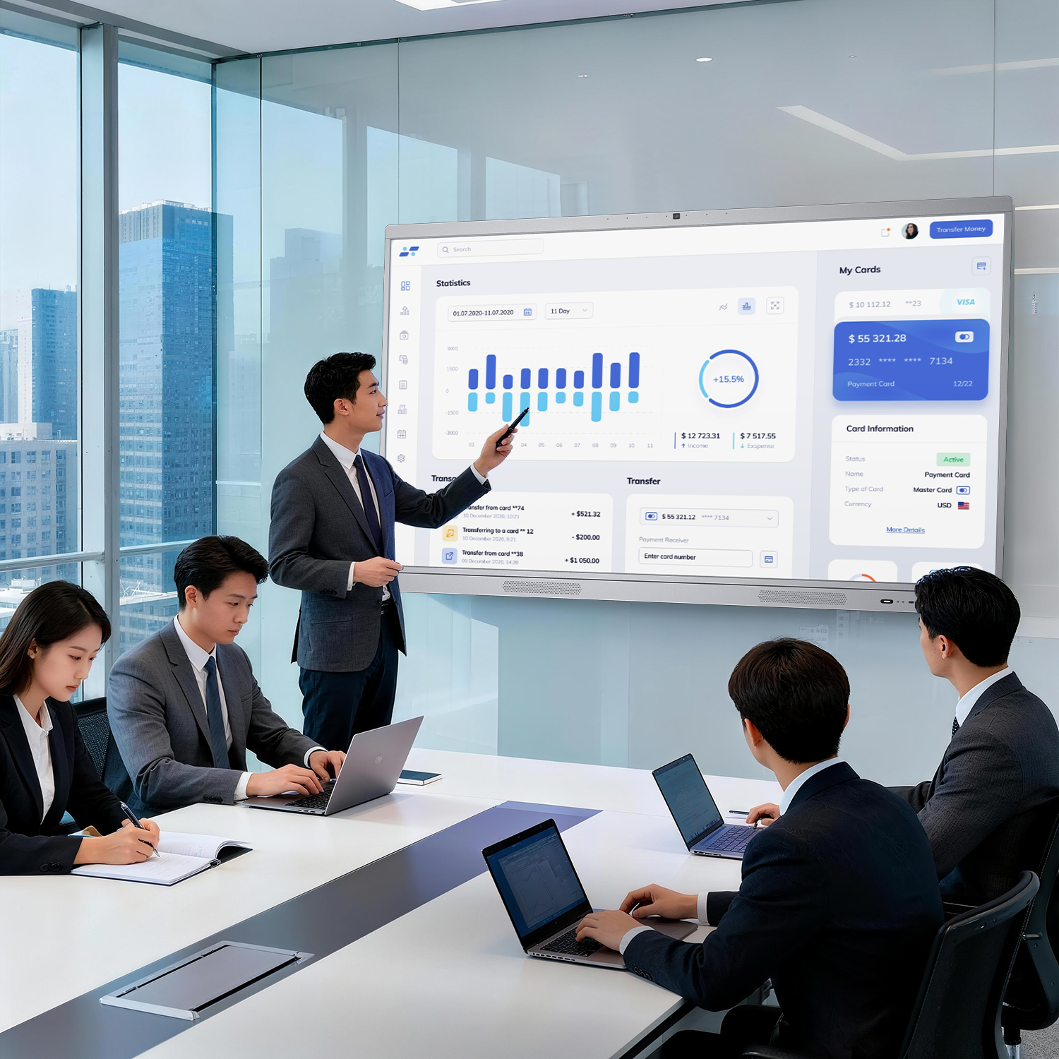 一体型デスクトップパソコン PC 新品 デュアルOS Windows11/Andoroid 55型 Core i5 8RAM 256ROM 大型ディスプレイ モニター アンチグレア爆買の画像