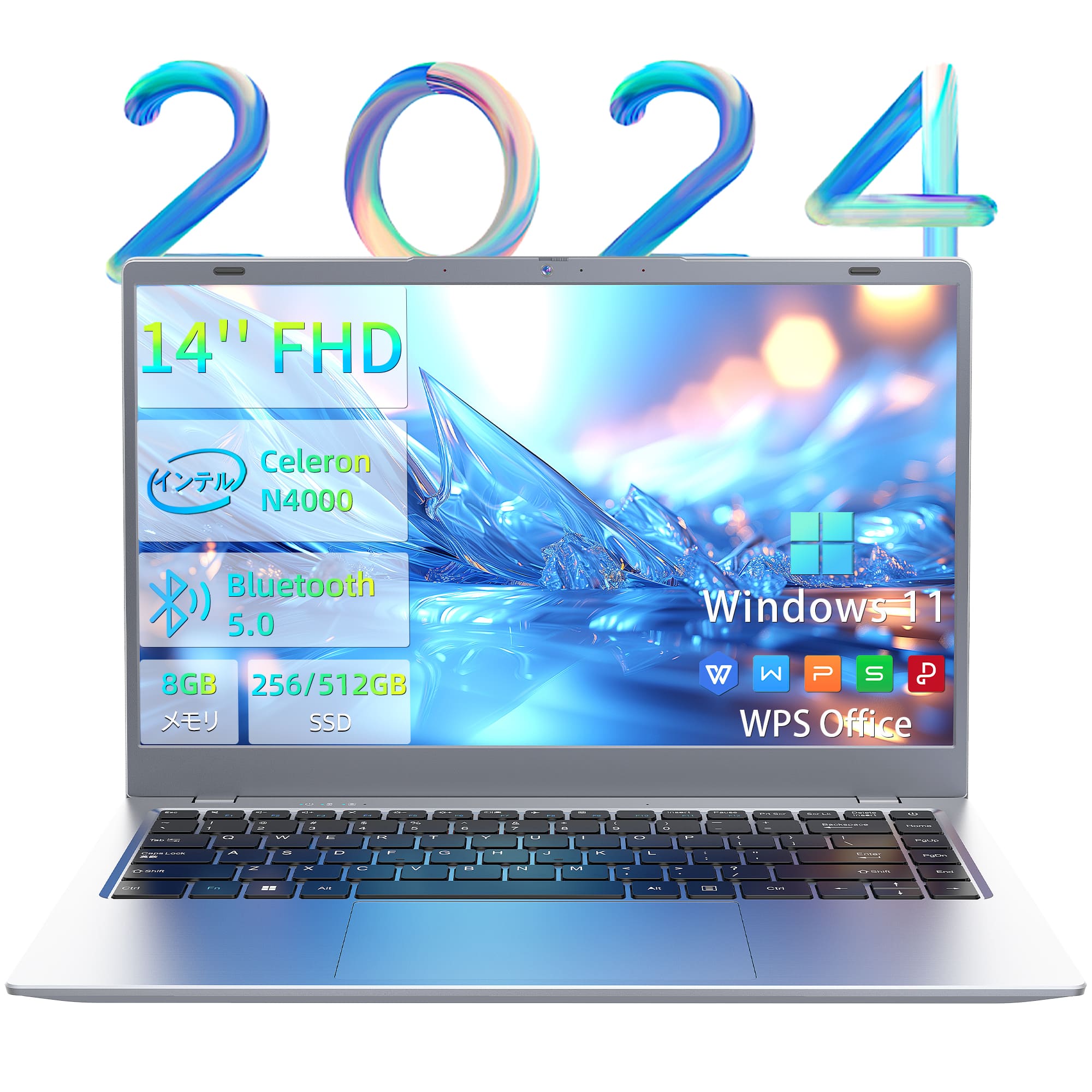 2024年モデル 新品ノートパソコン Office Win11 搭載 メモリ 8GB 14インチ ノートPC インテル Celeron N4000 US キーボード 日本語キーボードフィルム付き NC14G