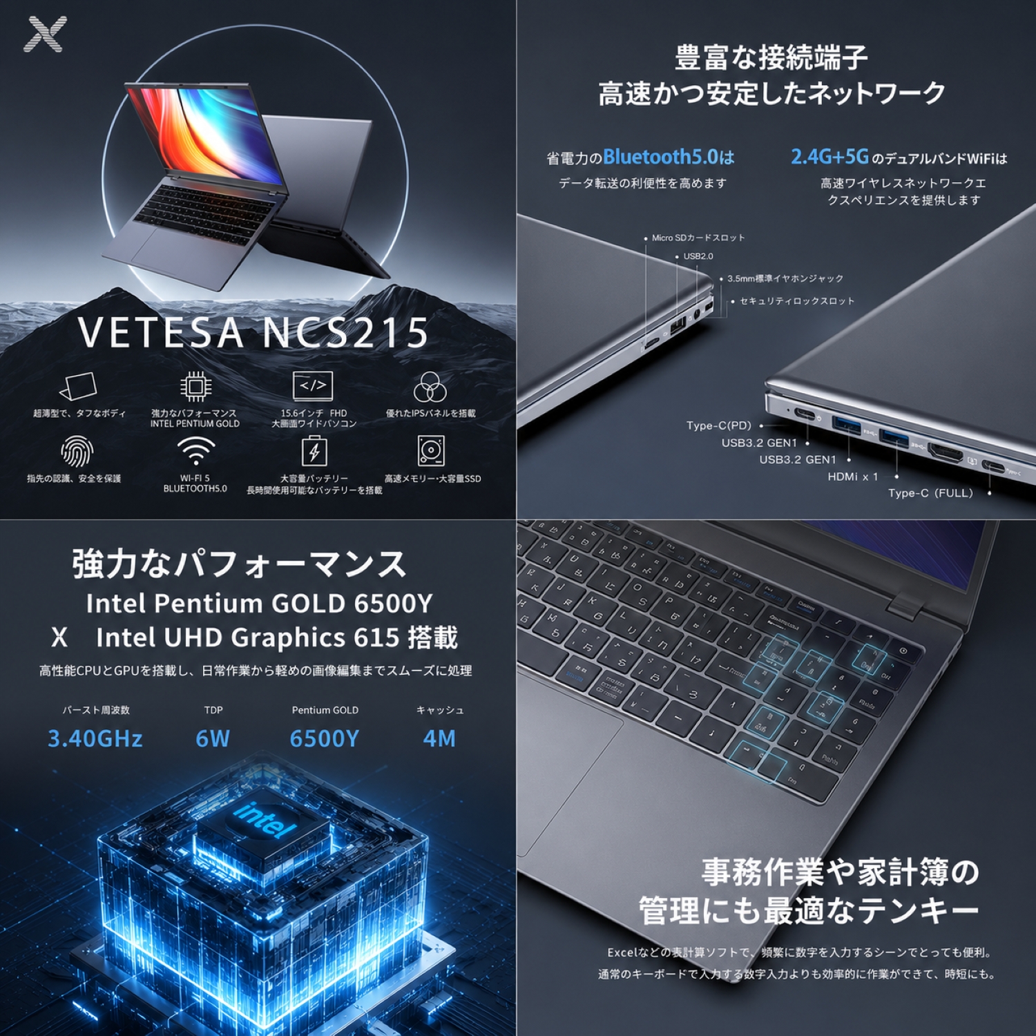 VETESA 新品 ノートパソコン ノートPC Office搭載 Windows11 Intel