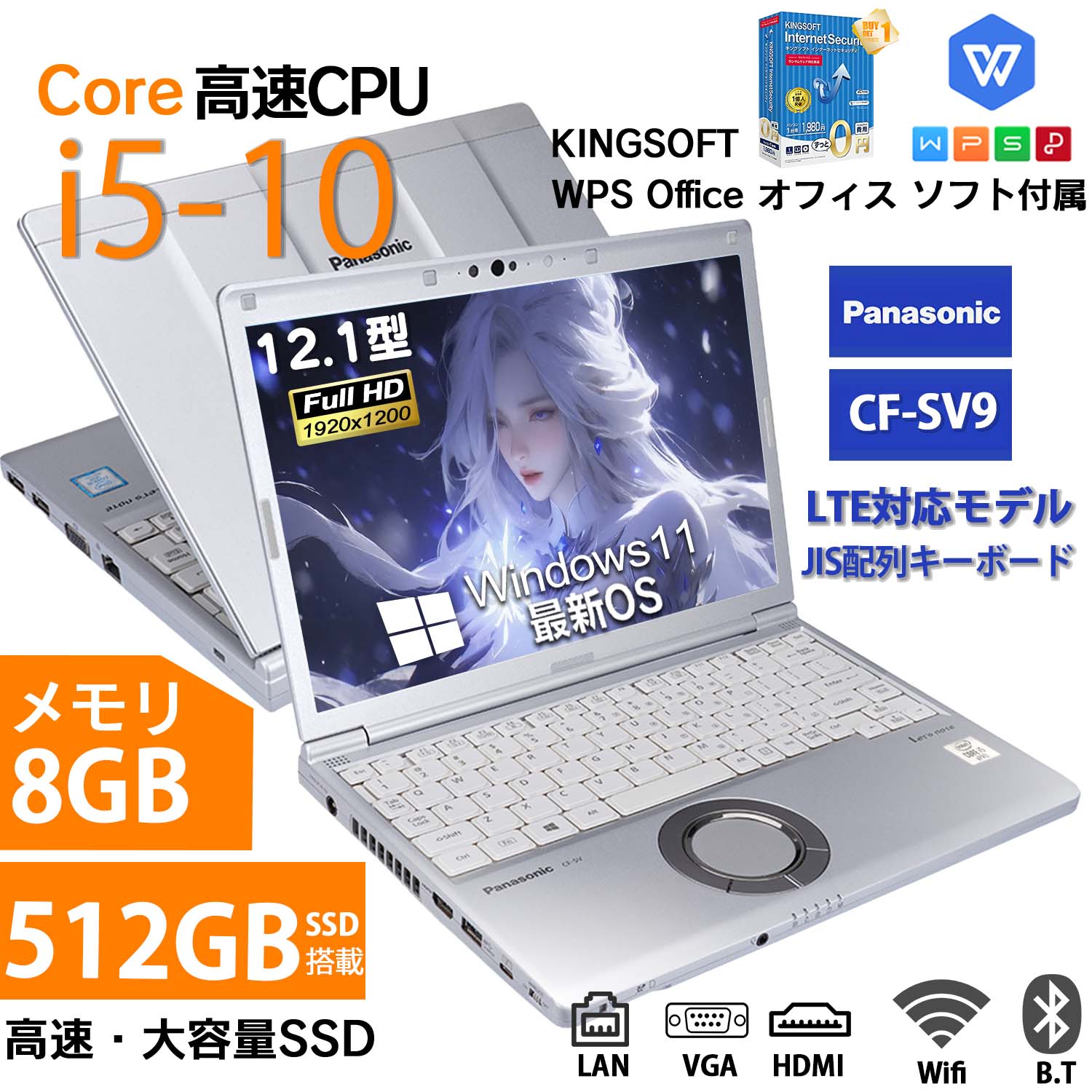 【良品】超軽量/第8世代Corei5 Windows11レッツノートSV7 Let's note 国産メーカーPanasonic note第8世代最新Win11ノート