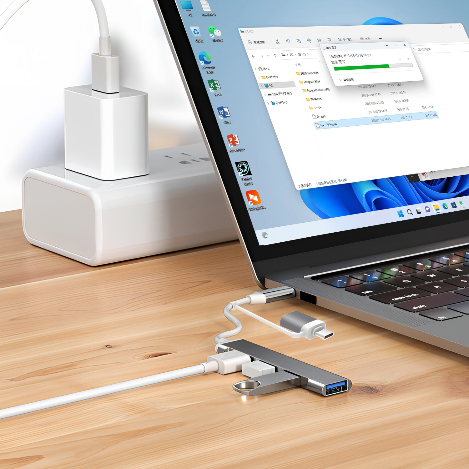 USBハブ USB 3.0 切替器 4ポート バスパワー 高速データ転送 5Gbps 8cm ケーブル Type C MacBook iPad Pro Surface ChromeBook PS5対応 4個セット投函発送｜sowa-shop｜02