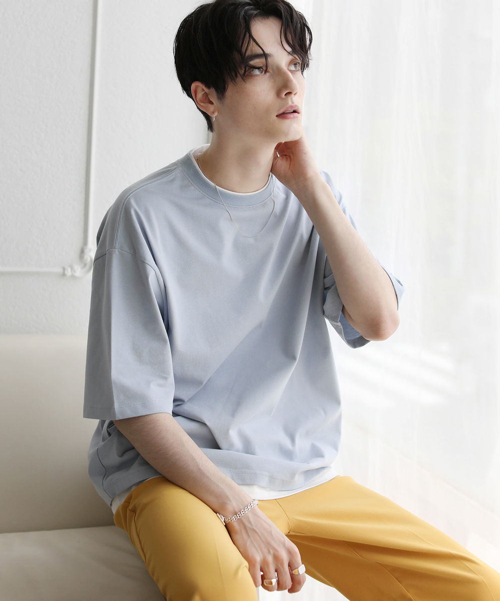 Tシャツ 半袖 カットソー メンズ 夏 春 ファッション レイヤード フェイクレイヤード ルーズシルエット |  | 05